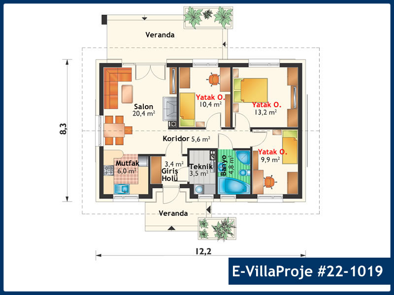 Ev Villa Proje #22 - 1019 Çelik Ev Projesi - Görsel 2