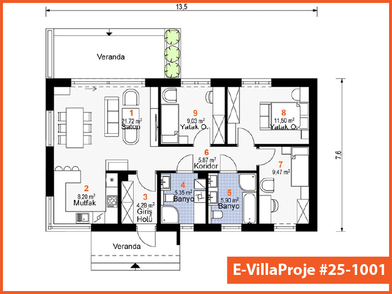 Ev Villa Proje #25 - 1001 Çelik Ev Projesi - Görsel 2