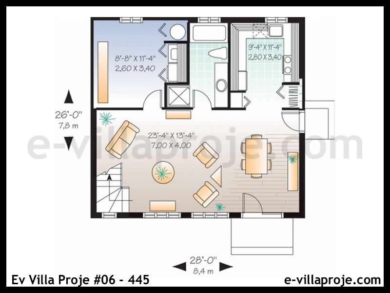 Ev Villa Proje #06 - 445 Çelik Ev Projesi - Görsel 2