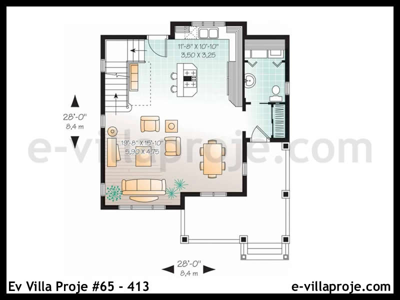 Ev Villa Proje #65 - 413 Çelik Ev Projesi - Görsel 2