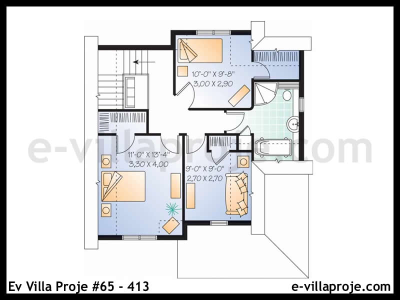 Ev Villa Proje #65 - 413 Çelik Ev Projesi - Görsel 3
