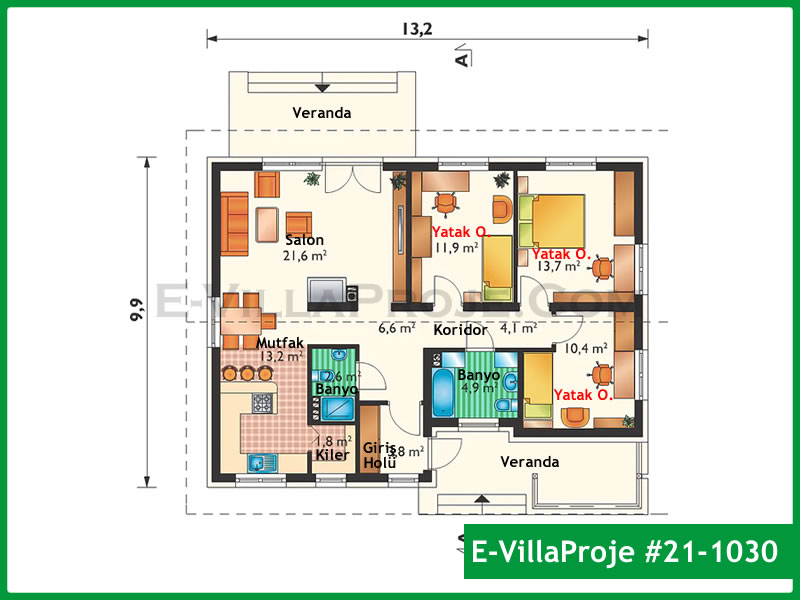 Ev Villa Proje #21 - 1030 Çelik Ev Projesi - Görsel 2