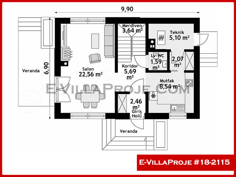 Ev Villa Proje #18 - 2115 Çelik Ev Projesi - Görsel 2