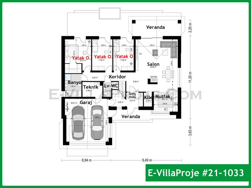 Ev Villa Proje #21 - 1033 Çelik Ev Projesi - Görsel 2