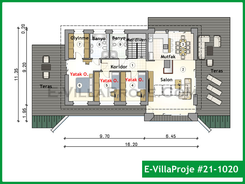 Ev Villa Proje #21 - 1020 Çelik Ev Projesi - Görsel 2