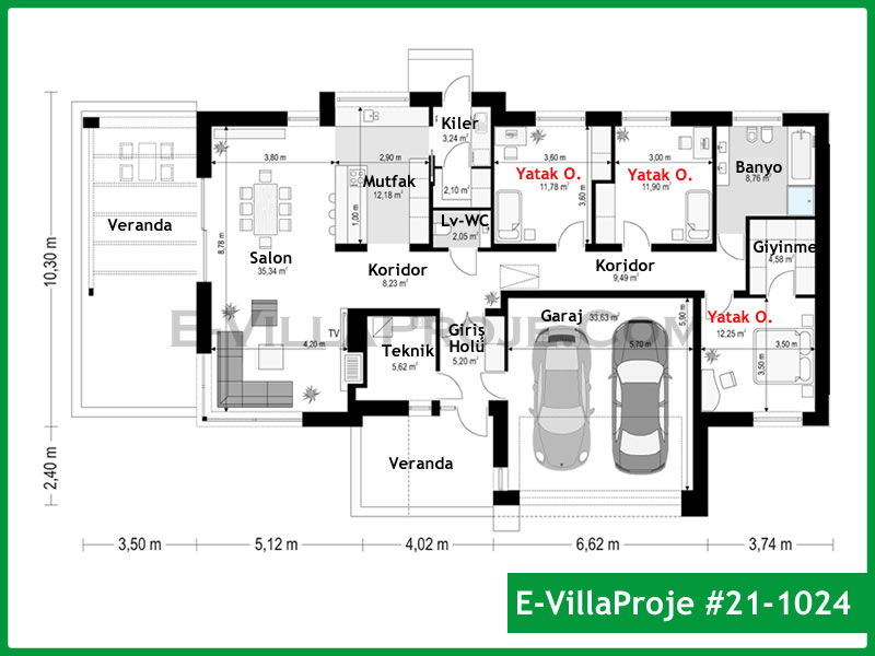 Ev Villa Proje #21 - 1024 Çelik Ev Projesi - Görsel 2