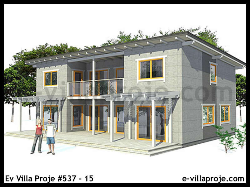 Ev Villa Proje #537 - 15 Çelik Villa Modeli ve 3D Tasarımı