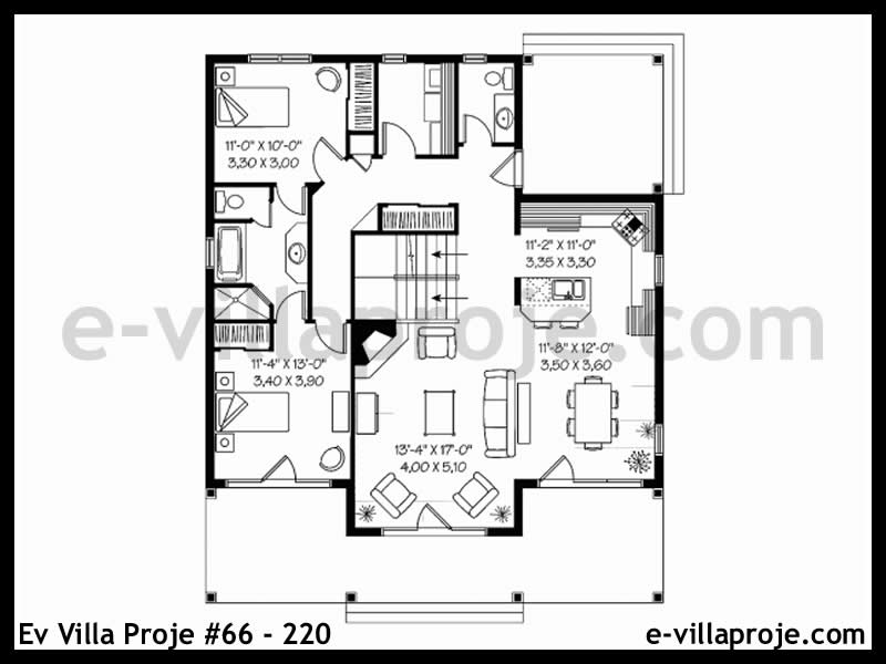 Ev Villa Proje #66 - 220 Çelik Ev Projesi - Görsel 2