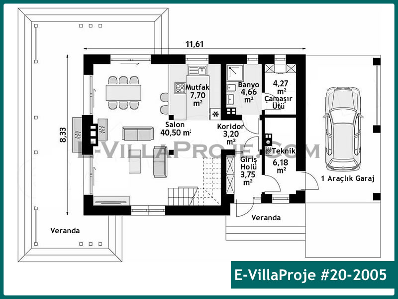 Ev Villa Proje #20 - 2005 Çelik Ev Projesi - Görsel 2