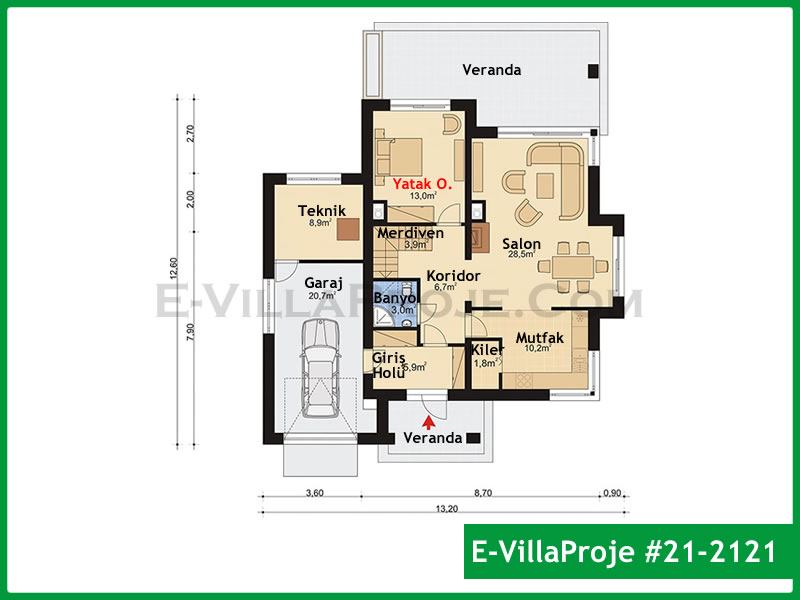 Ev Villa Proje #21 - 2121 Çelik Ev Projesi - Görsel 2