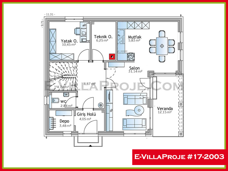 Ev Villa Proje #17 - 2003 Çelik Ev Projesi - Görsel 2