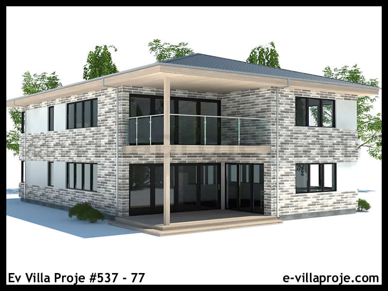Ev Villa Proje #537 - 77 Çelik Villa Modeli ve 3D Tasarımı