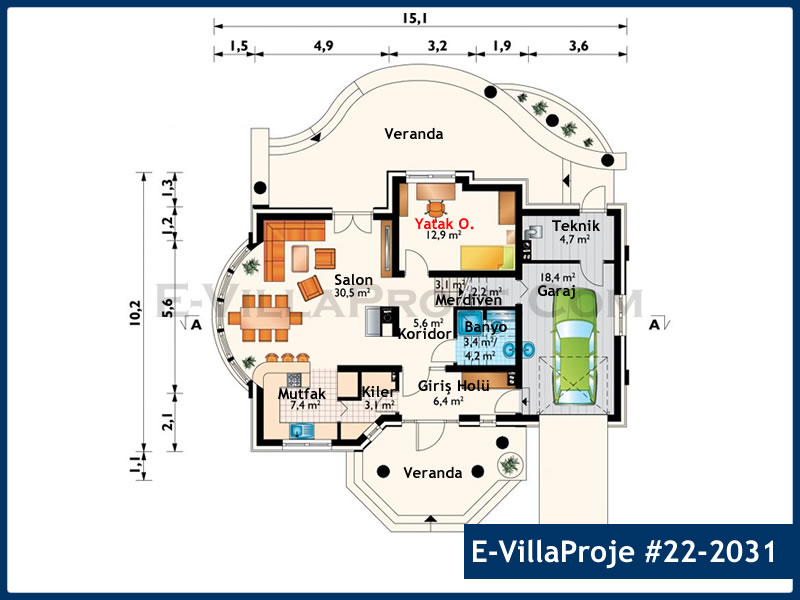 Ev Villa Proje #22 - 2031 Çelik Ev Projesi - Görsel 2