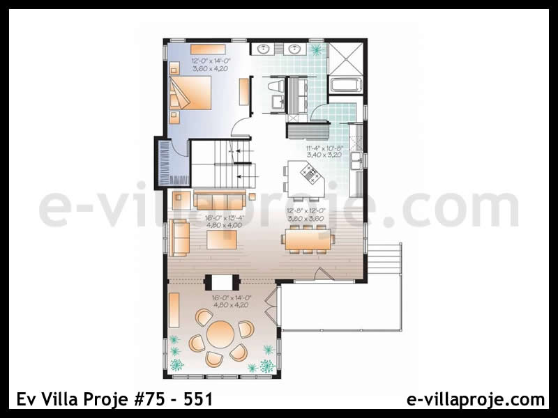 Ev Villa Proje #75 - 551 Çelik Ev Projesi - Görsel 2