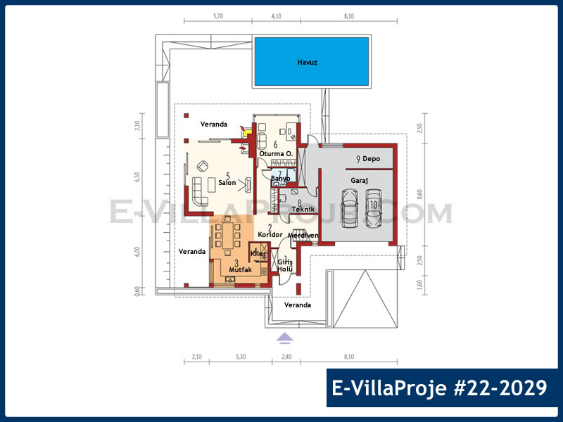 Ev Villa Proje #22 - 2029 Çelik Ev Projesi - Görsel 2