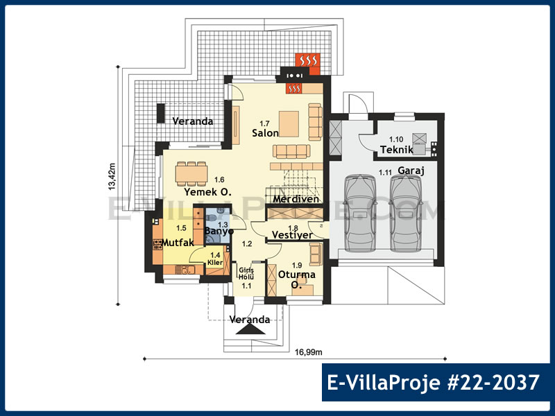 Ev Villa Proje #22 - 2037 Çelik Ev Projesi - Görsel 2