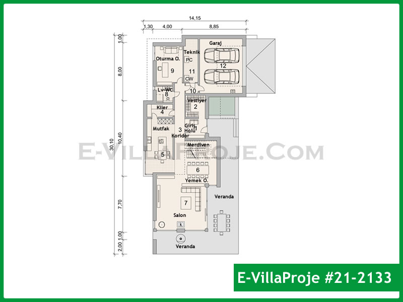 Ev Villa Proje #21 - 2133 Çelik Ev Projesi - Görsel 2